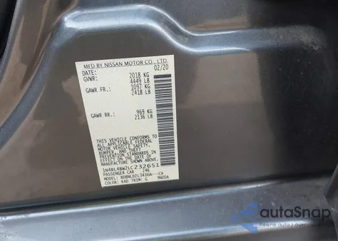 2020 Nissan Altima S Intelligent Awd из США, поврежденный, VIN 1N4BL4BW2LC232651